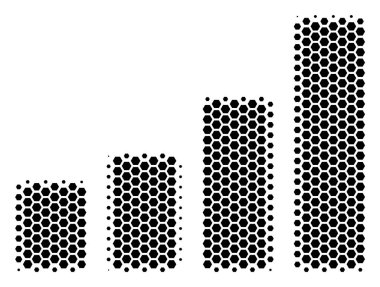 Altıgen yarı ton çubuğu grafik simgesi