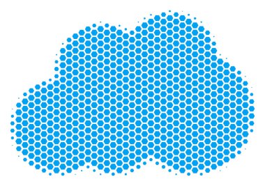 Altıgen yarı ton bulut simgesi