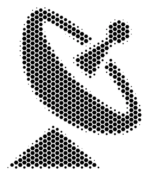 Icono de antena halftone hexágono — Archivo Imágenes Vectoriales