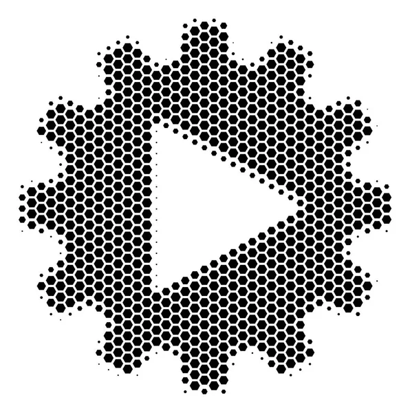 Icona Hexagon Halftone Automation — Vettoriale Stock