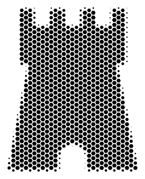 六角半色调堡垒塔图标 — 图库矢量图片