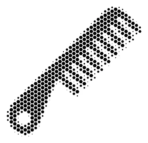 Šestiúhelník polotónů hřeben ikona — Stockový vektor