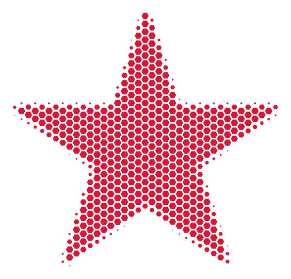 Halftone hexágono Confetti Star Icon — Vetor de Stock