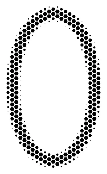 Icône d'ellipse de contour hexagonale demi-teinte — Image vectorielle