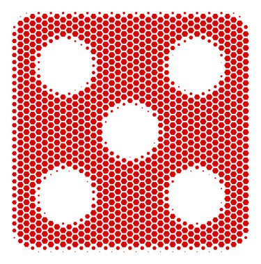 Altıgen yarı ton zar simgesi