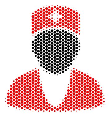 Altıgen yarı ton doktor simgesi