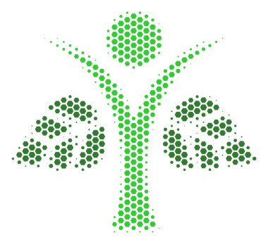 Altıgen yarı ton Eco adam simgesi