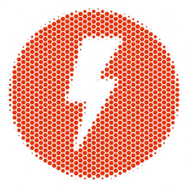 Altıgen yarı ton elektrik simgesi