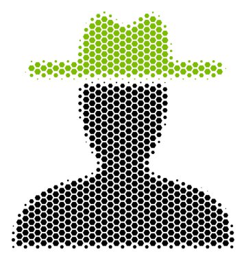 Altıgen yarı ton çiftçi simgesi