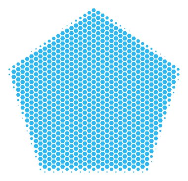 Altıgen noktalı resim dolu Pentagon simgesi