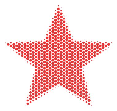 Altıgen yarı ton havai fişek yıldız simgesi