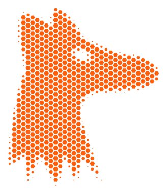 Altıgen yarı ton Fox simgesi baş