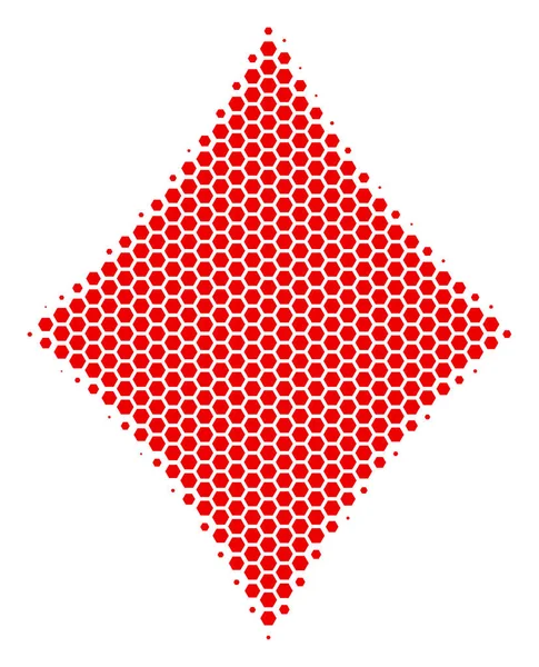 Icona Hexagon Halftone Diamonds Suit — Vettoriale Stock