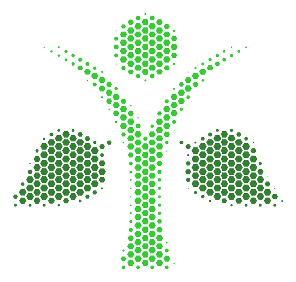 Hexagone Halftone Ecologie Homme Icône — Image vectorielle