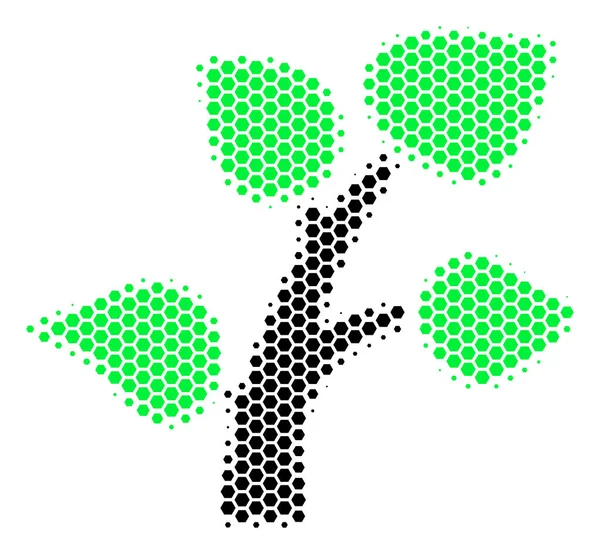 Икона флоры полутонов шестиугольника — стоковый вектор