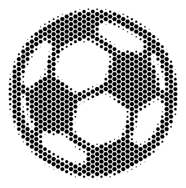 Hexagon Halftone ฟุตบอลไอคอน — ภาพเวกเตอร์สต็อก