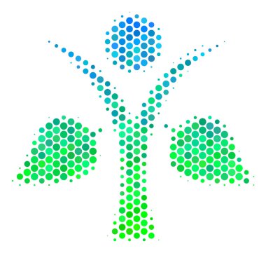 Yarı ton mavi-yeşil ekoloji adam simgesi