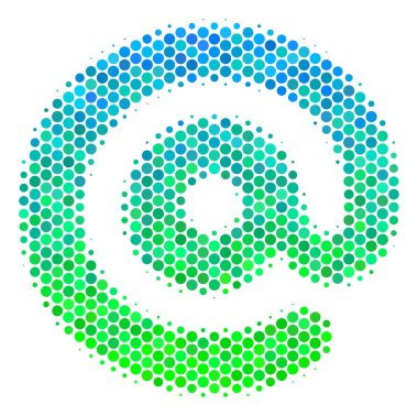 Yarı ton mavi-yeşil e-posta simgesi simgesi