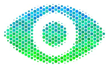 Yarı ton mavi-yeşil göz simgesini