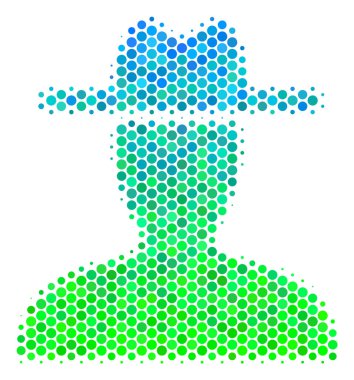 Yarı ton mavi-yeşil çiftçi simgesi