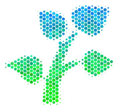 Yarı ton mavi-yeşil Flora Bitki simgesi