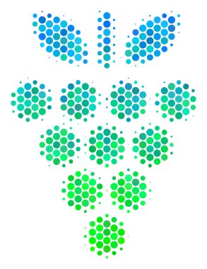 Yarı ton mavi-yeşil üzüm simgesi