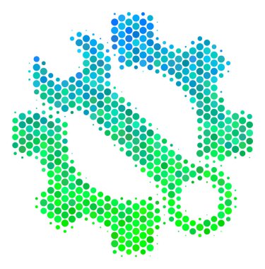 Yarı ton mavi-yeşil Service simgesini araçları