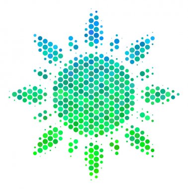 Yarı ton mavi-yeşil güneş simgesi