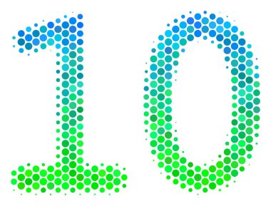 Yarı ton mavi-yeşil on basamak metin simgesini