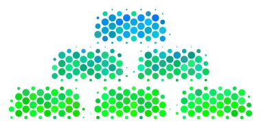 Yarı ton mavi-yeşil hazine tuğla simgesi