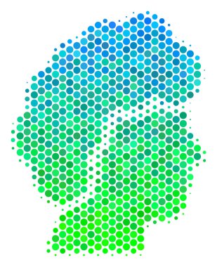 Yarı ton mavi-yeşil kadın profili simgesinin