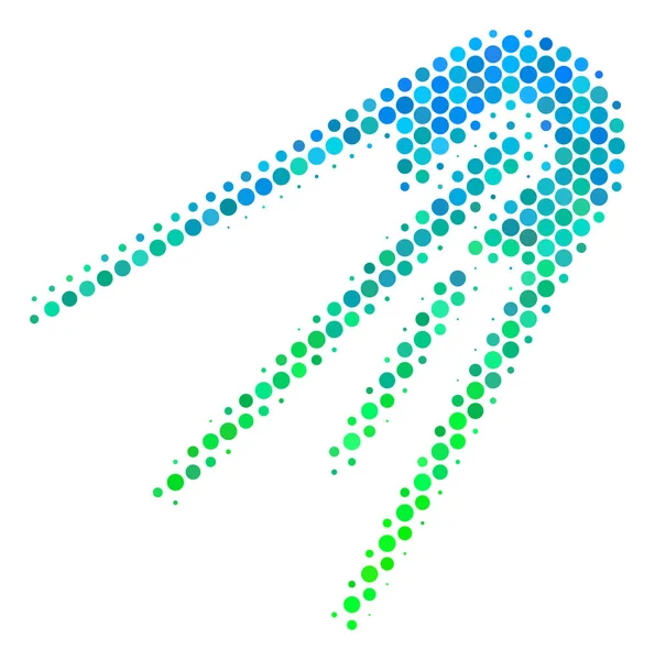 Mezzatinta blu-verde prima icona satellitare — Vettoriale Stock