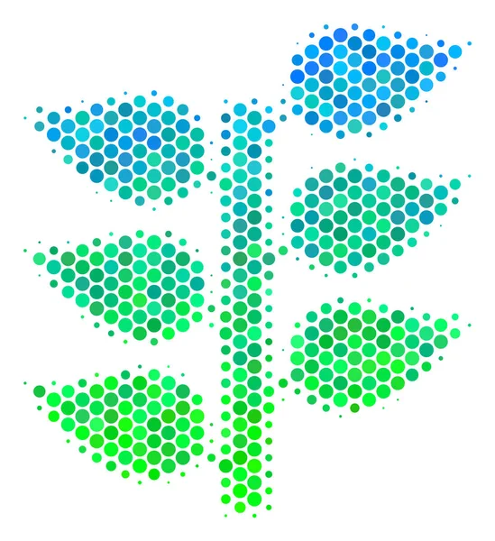 半色调蓝绿植物植物图标 — 图库矢量图片