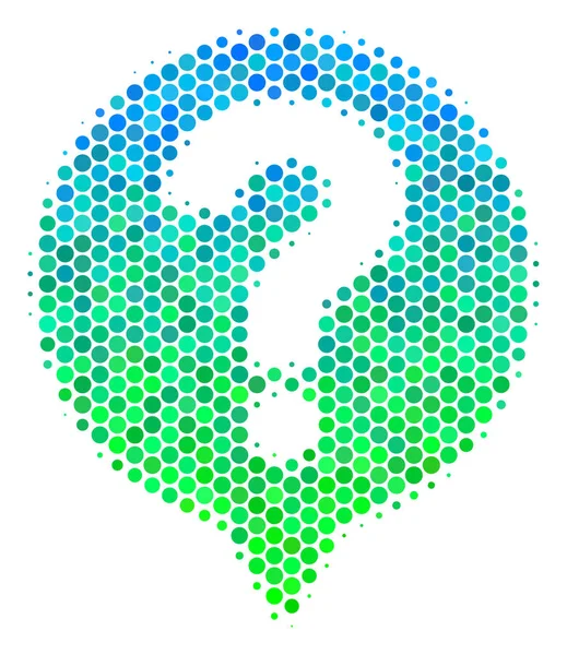 Halftone Azul-Verde Ayuda Globo icono — Vector de stock