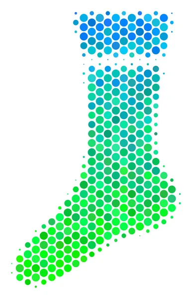 Meio-tom azul-verde Sock Icon — Vetor de Stock