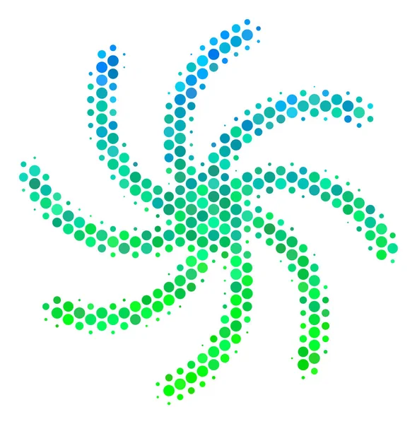 半色调蓝绿色螺旋星系图标 — 图库矢量图片