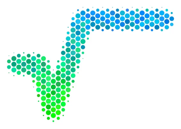Icona mezzitoni blu-verde Sqrt — Vettoriale Stock