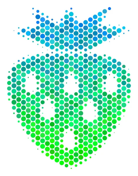 Μεσοτονικό μπλε-πράσινο εικονίδιο φράουλα — Διανυσματικό Αρχείο