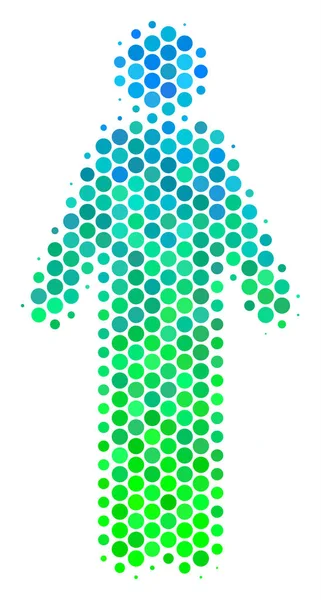 Икона полутона "Сине-зелёный человек" — стоковый вектор