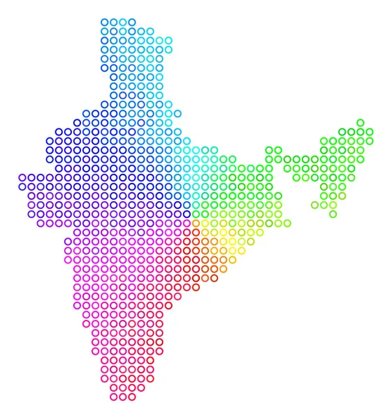 Spektrum Indien Karte — Stockvektor