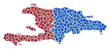 Haiti ve Dominik Cumhuriyeti harita kolaj çevrelerin