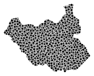 Güney Sudan harita mozaik nokta