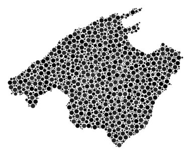 İspanya Mallorca ada harita mozaik çevrelerin