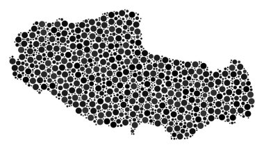 Tibet Çin bölgesi harita kompozisyon çevrelerin