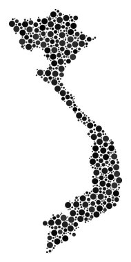 Vietnam Haritası mozaik nokta