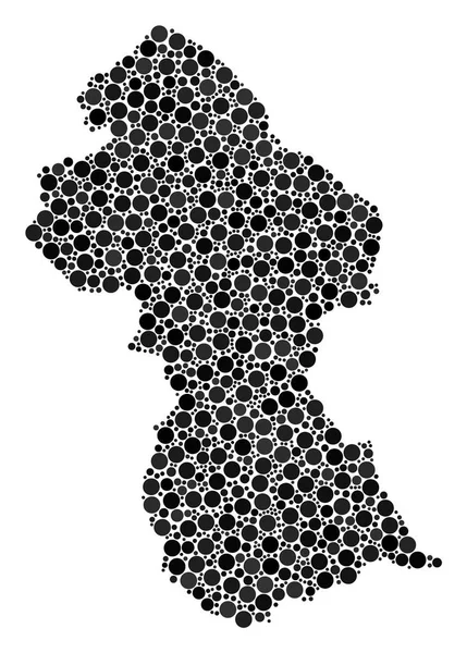 圭亚那地图组成的圈子 — 图库矢量图片