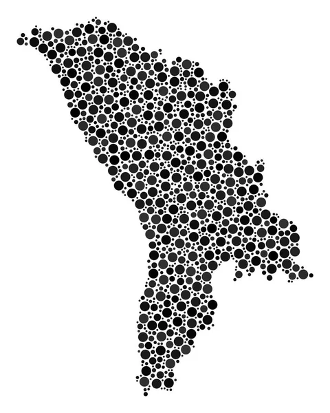 摩尔多瓦地图构成点 — 图库矢量图片