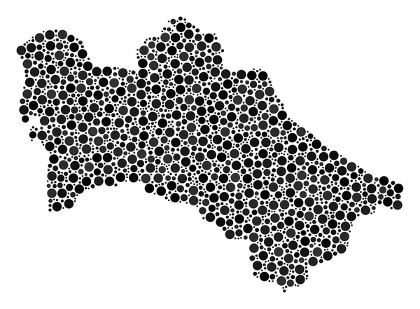 Turkmenistán Mapa Mosaico de Esferas — Archivo Imágenes Vectoriales