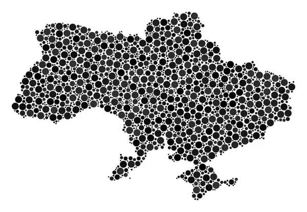 Карта Украины с Крымской мозаикой кругов — стоковый вектор