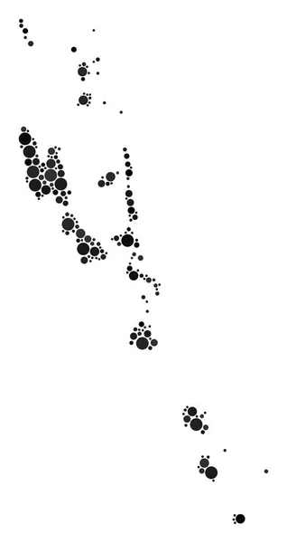 Mapa wyspy Vanuatu skład kropki — Wektor stockowy